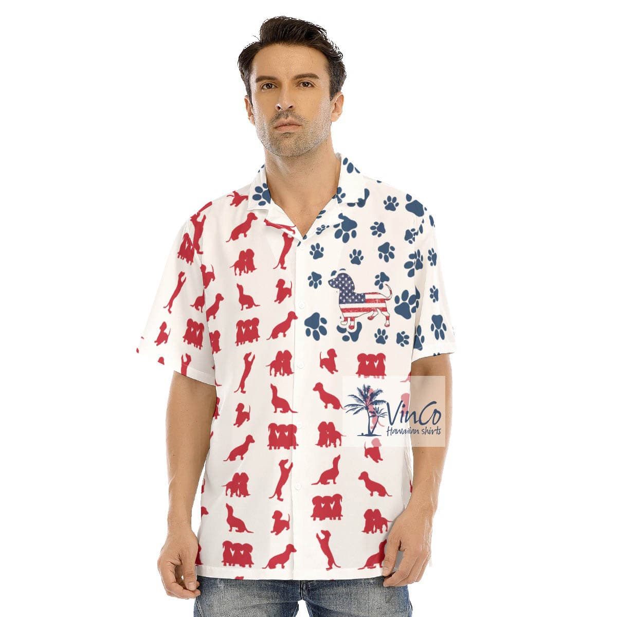 Funny Dachshund Patriotic 4th Of July Hawaiian Shirt