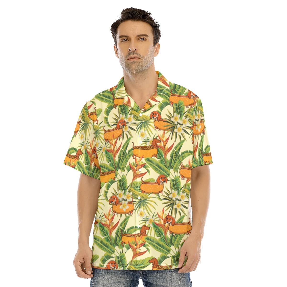 Funny Hot Dog Dachshund Hawaiian Shirt