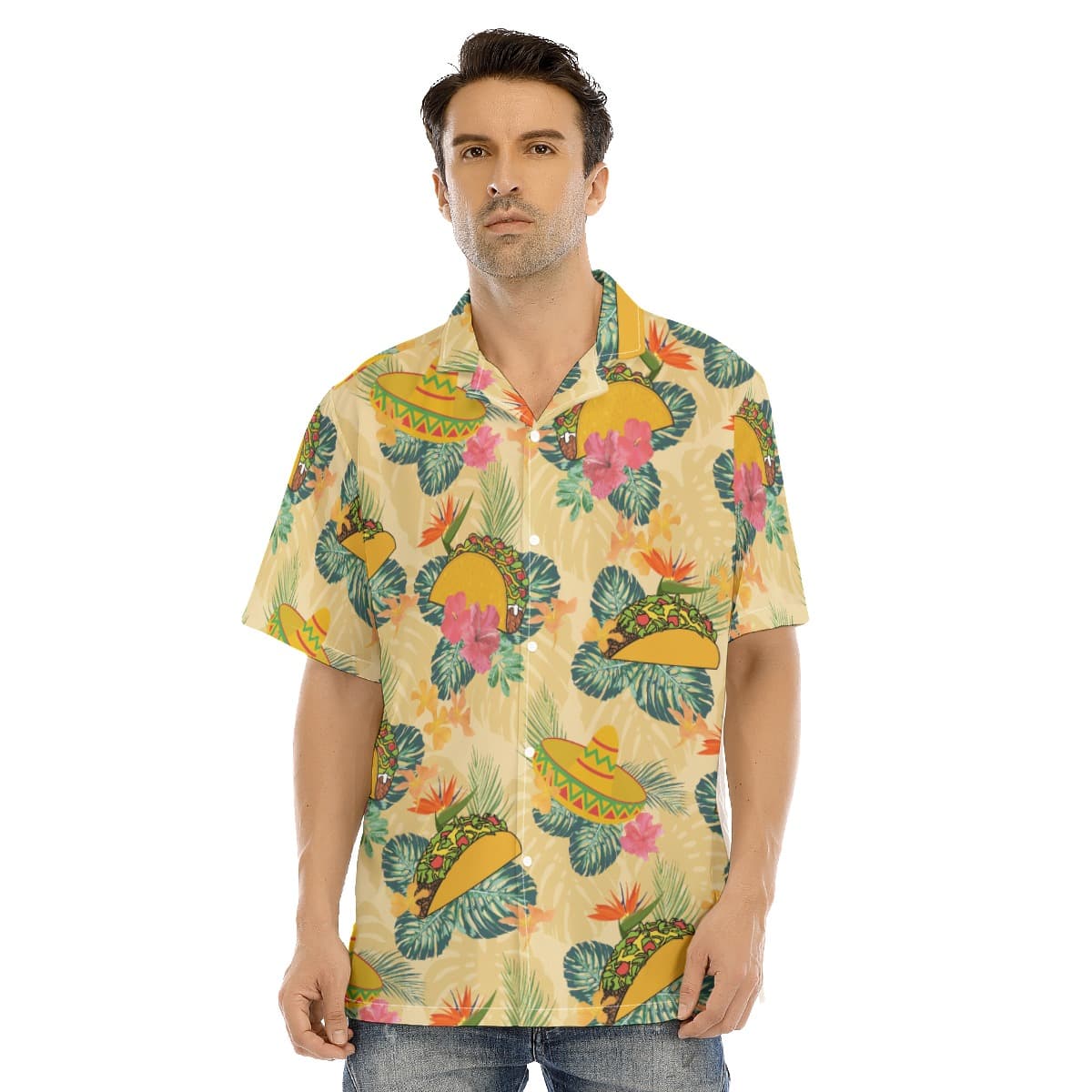 Hibiscus Taco Yellow Hawaiian Shirt