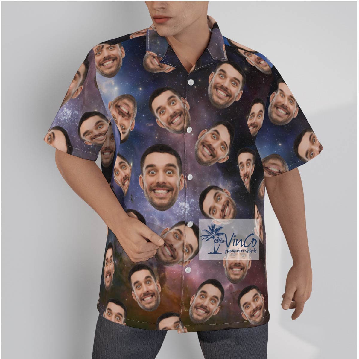 Hilarious Custom Galaxy Hawaiian Shirt With Multiple Faces (2)