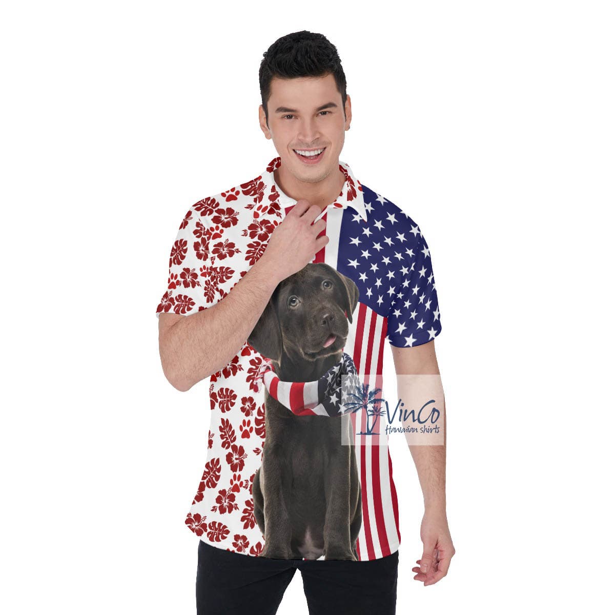 Labrador Retrievers 4th Of July Patriotic Polo Golf Shirt For Men (3)