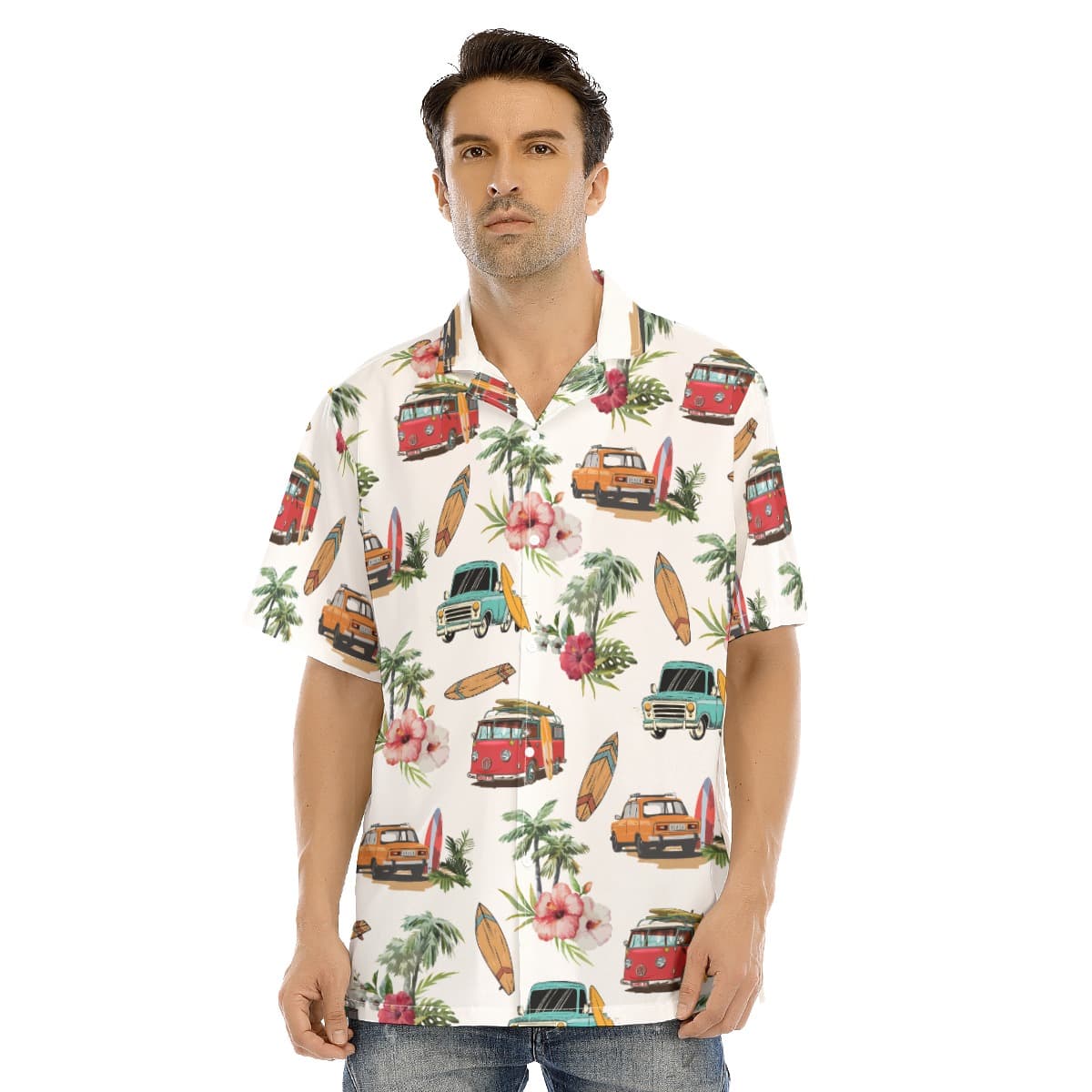 Palm Trees Surf Car Hawaiian Shirt