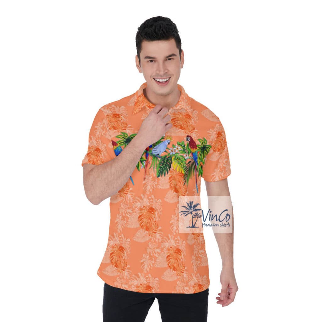 Parrot Hawaiian Golf Shirt For Men