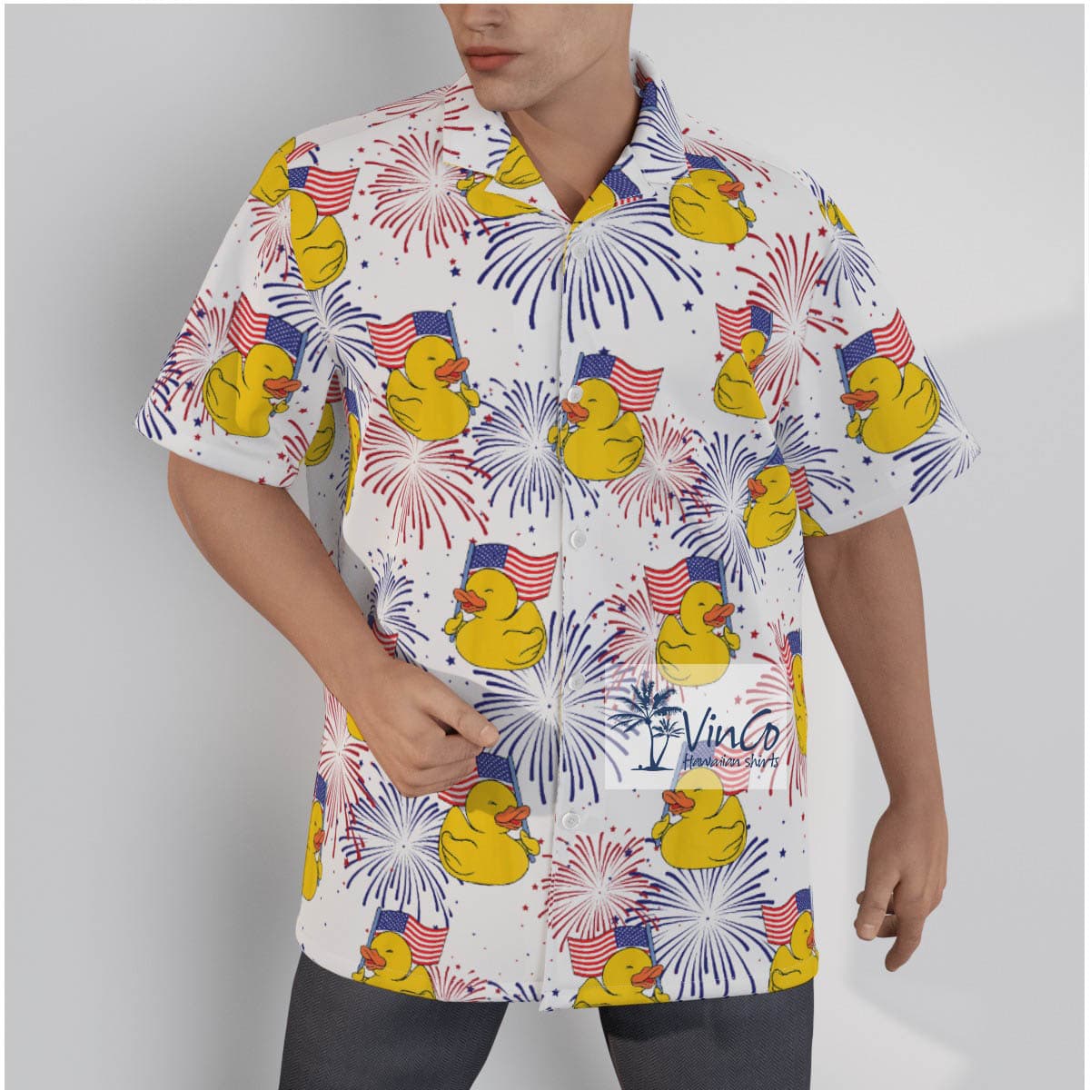 Patriotic Rubber Duck Hawaiian Shirt For 4th Of July (2)