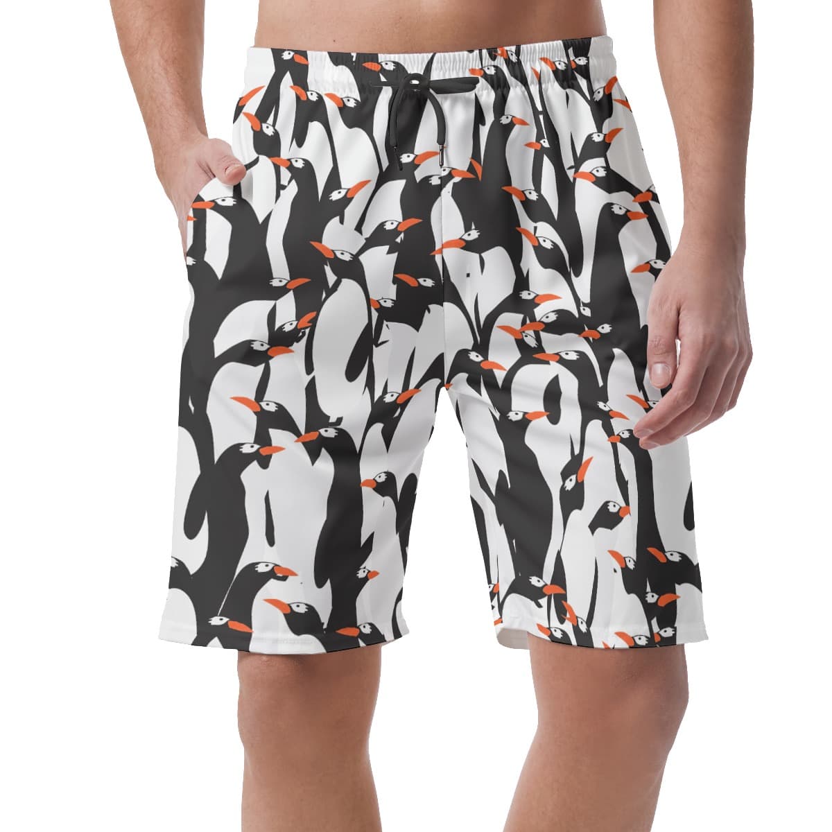Penguin Colony Hawaiian Beach Shorts For Men