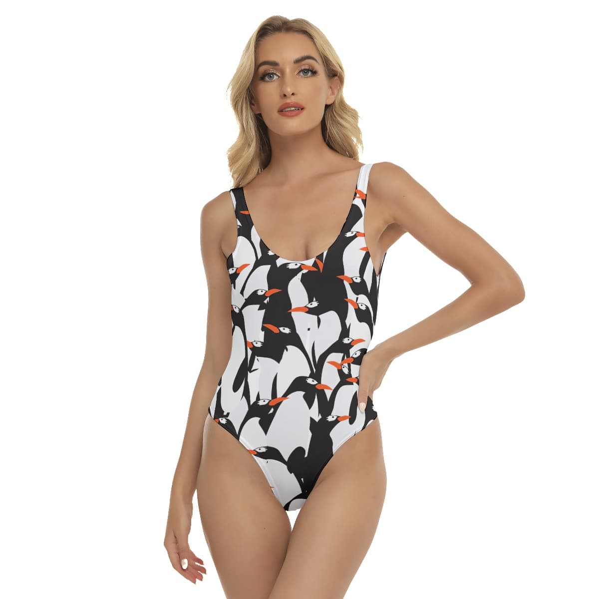 Penguin Colony Hawaiian Swimsuit For Women (1)