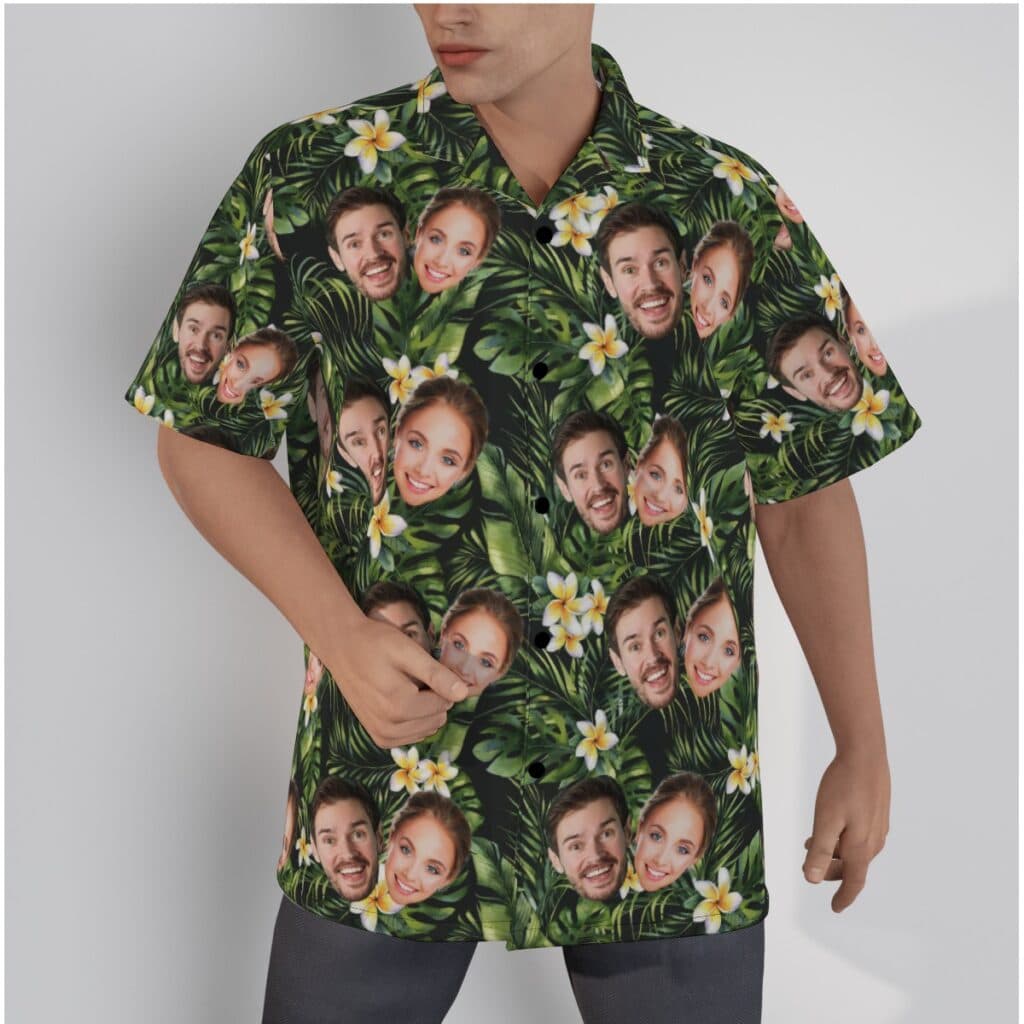 Personalize 2 Faces Tropical Shirt Matching (1)