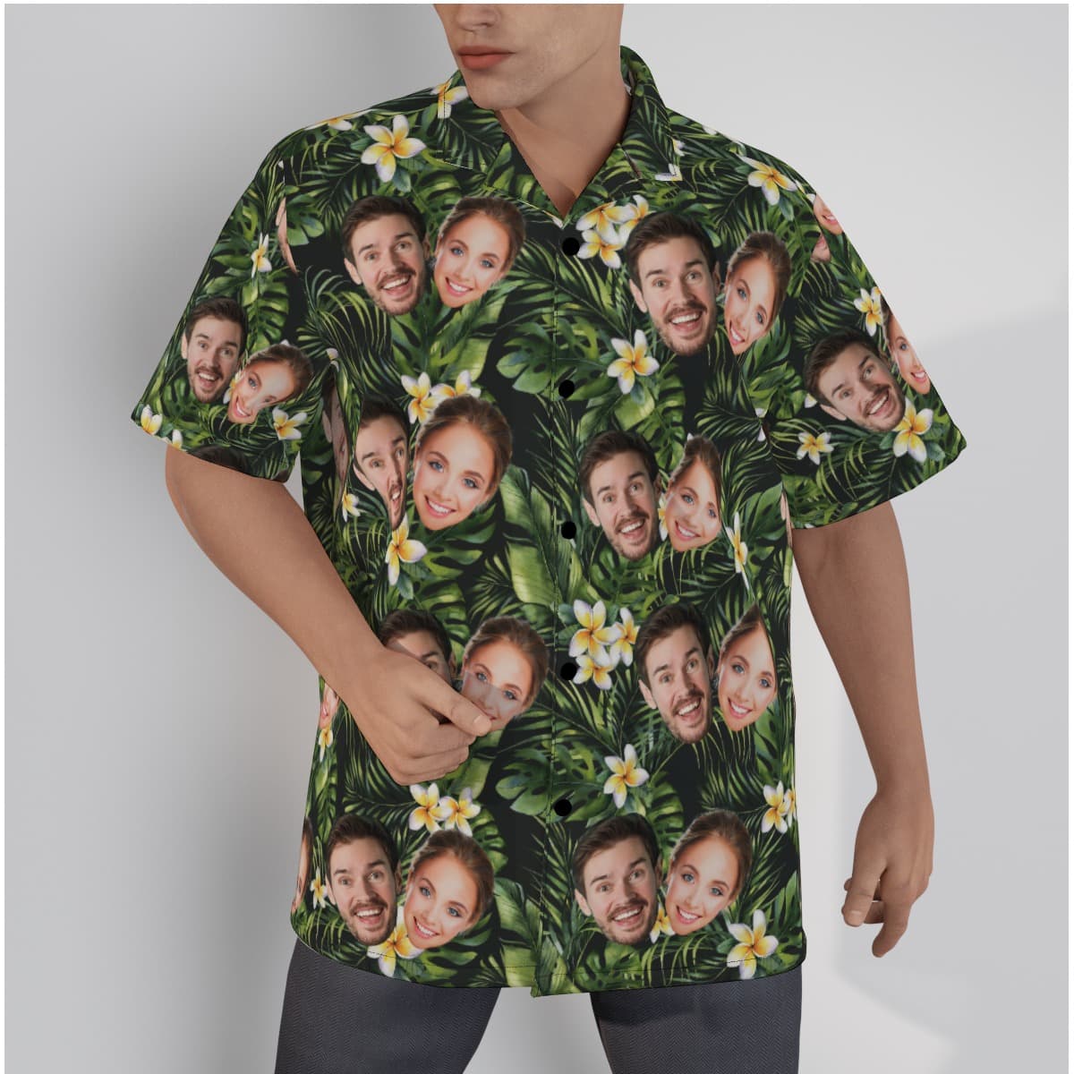 Personalize 2 Faces Tropical Shirt Matching (1)