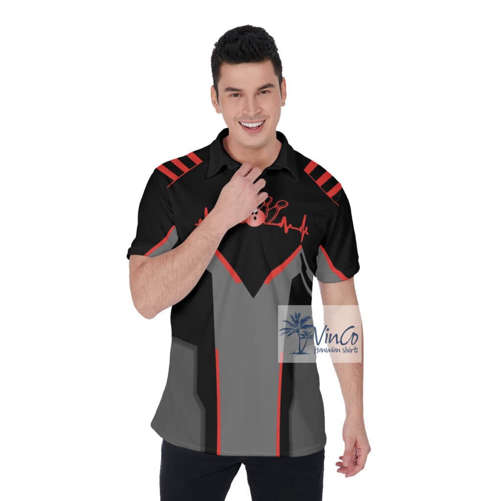 Personalized Bowling Heartbeat Team Bowlers Shirt With Name