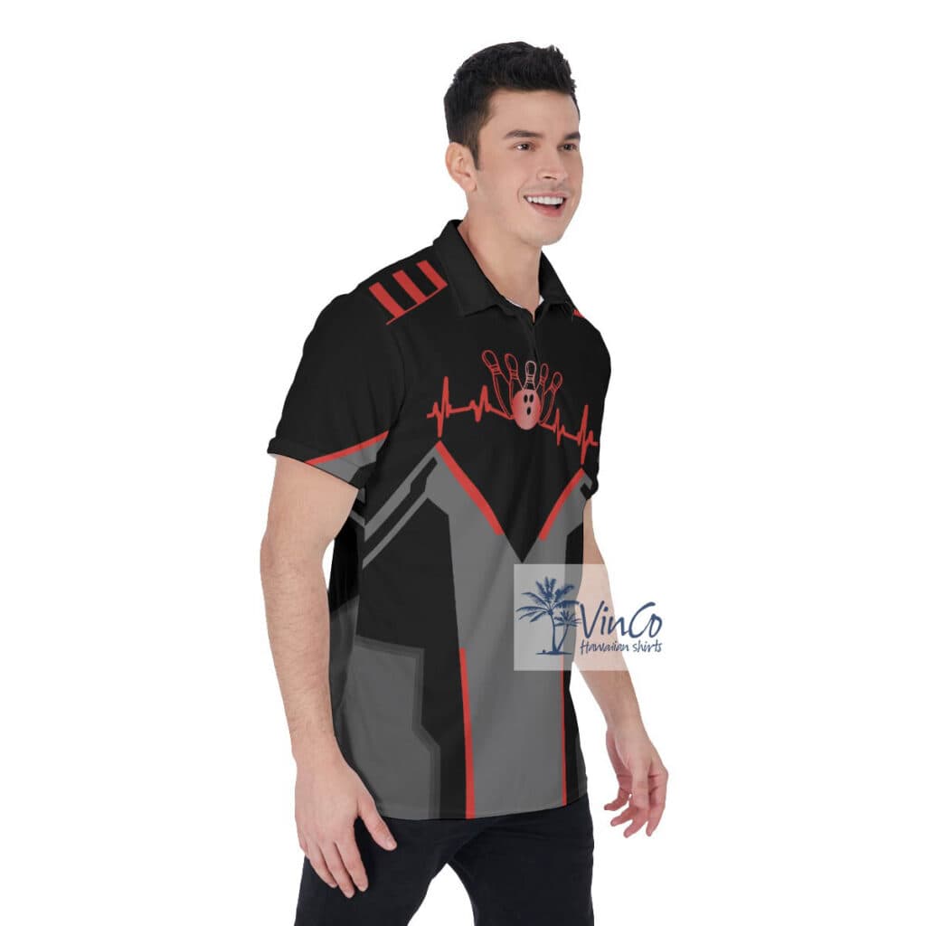 Personalized Bowling Heartbeat Team Bowlers Shirt With Name