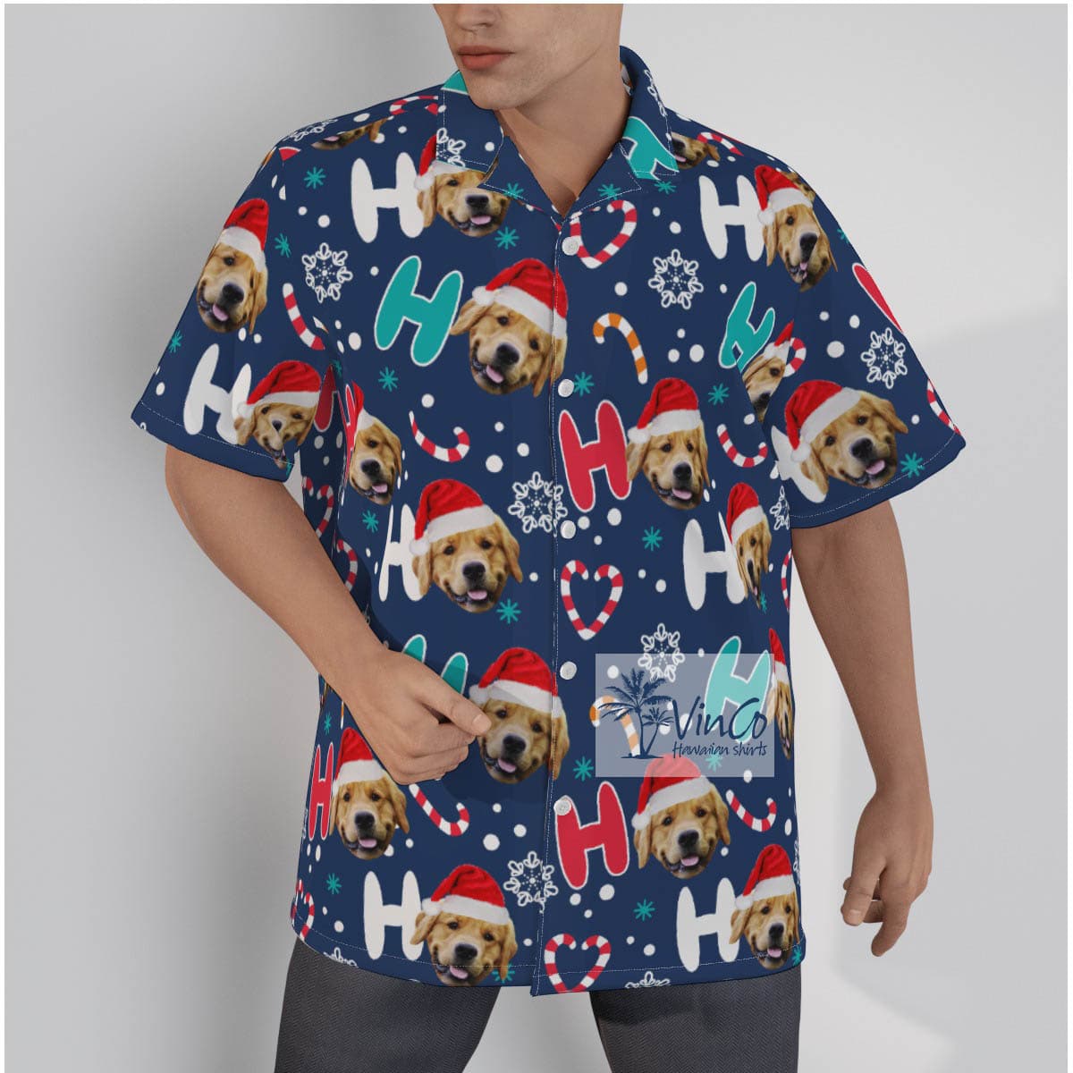 Personalized Christmas Gifts Custom Dog Ho Ho Ho Shirt For Men (2)