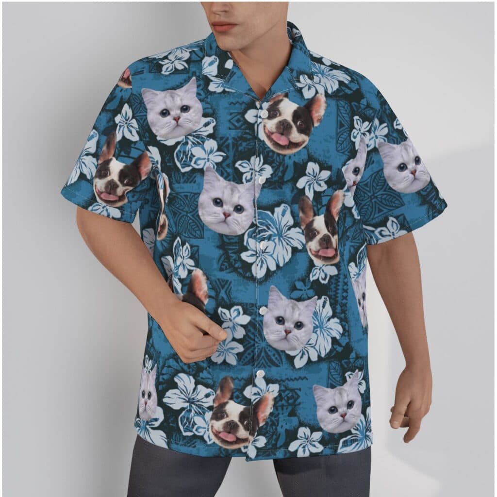 Personalized Dog Cat Multiple Faces Hawaiian Beach Shirt