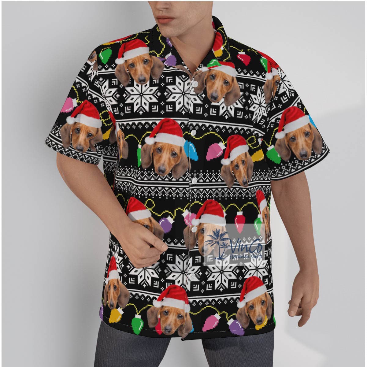 Personalized Dog Face Ugly Christmas Hawaiian Shirt (2)