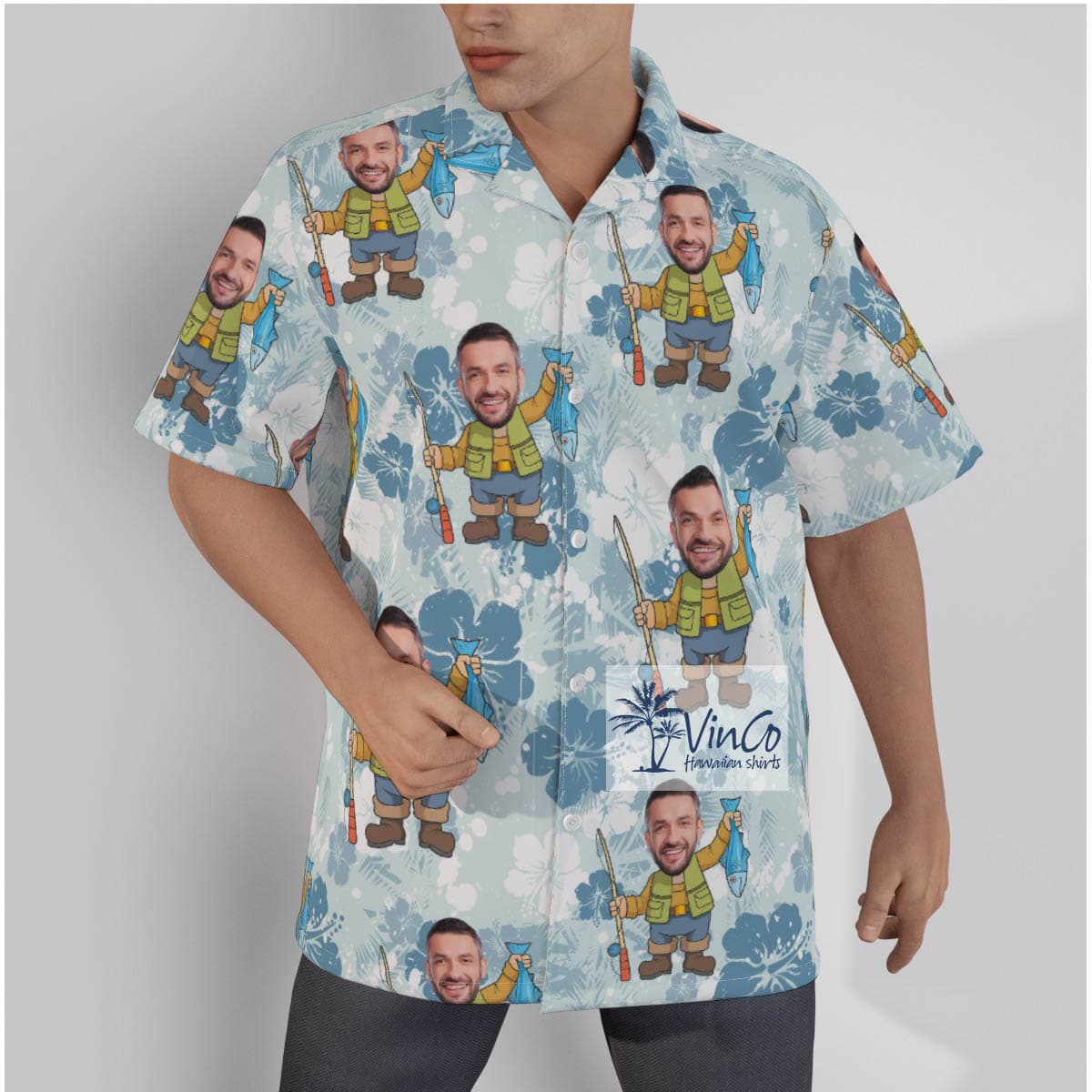 Personalized Fishing Man Hawaiian Button Up Shirt For Men (1)