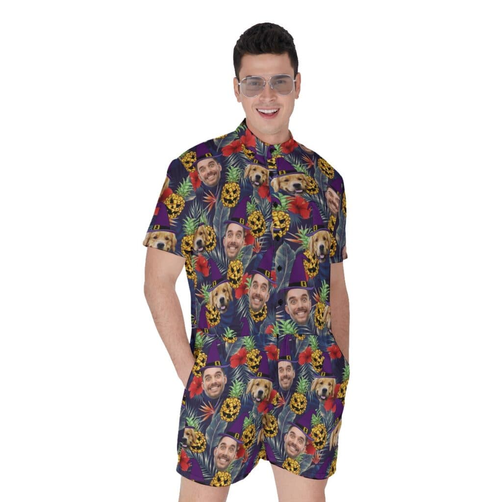 Personalized Halloween Tropical Romper For Men (1)