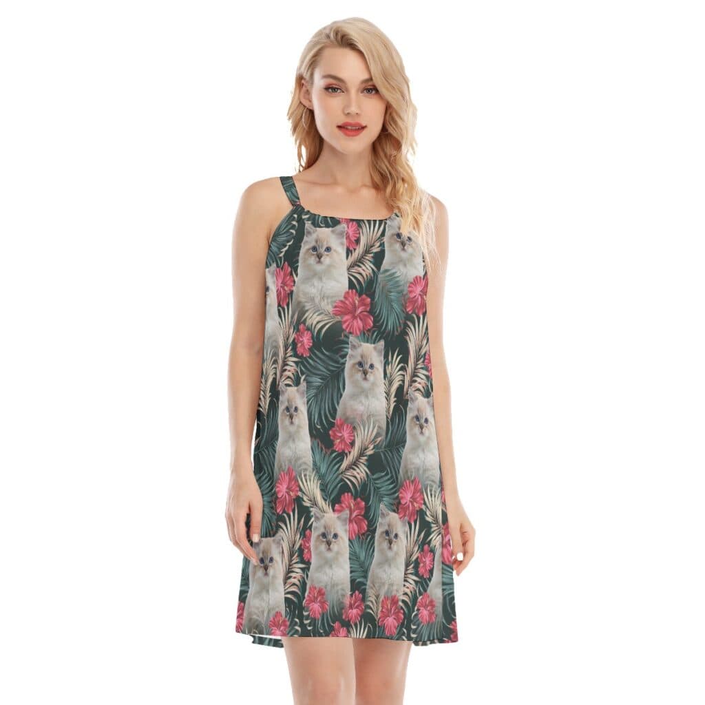 Personalized Pet Face Custom Hawaiian Dresses For Women (1)