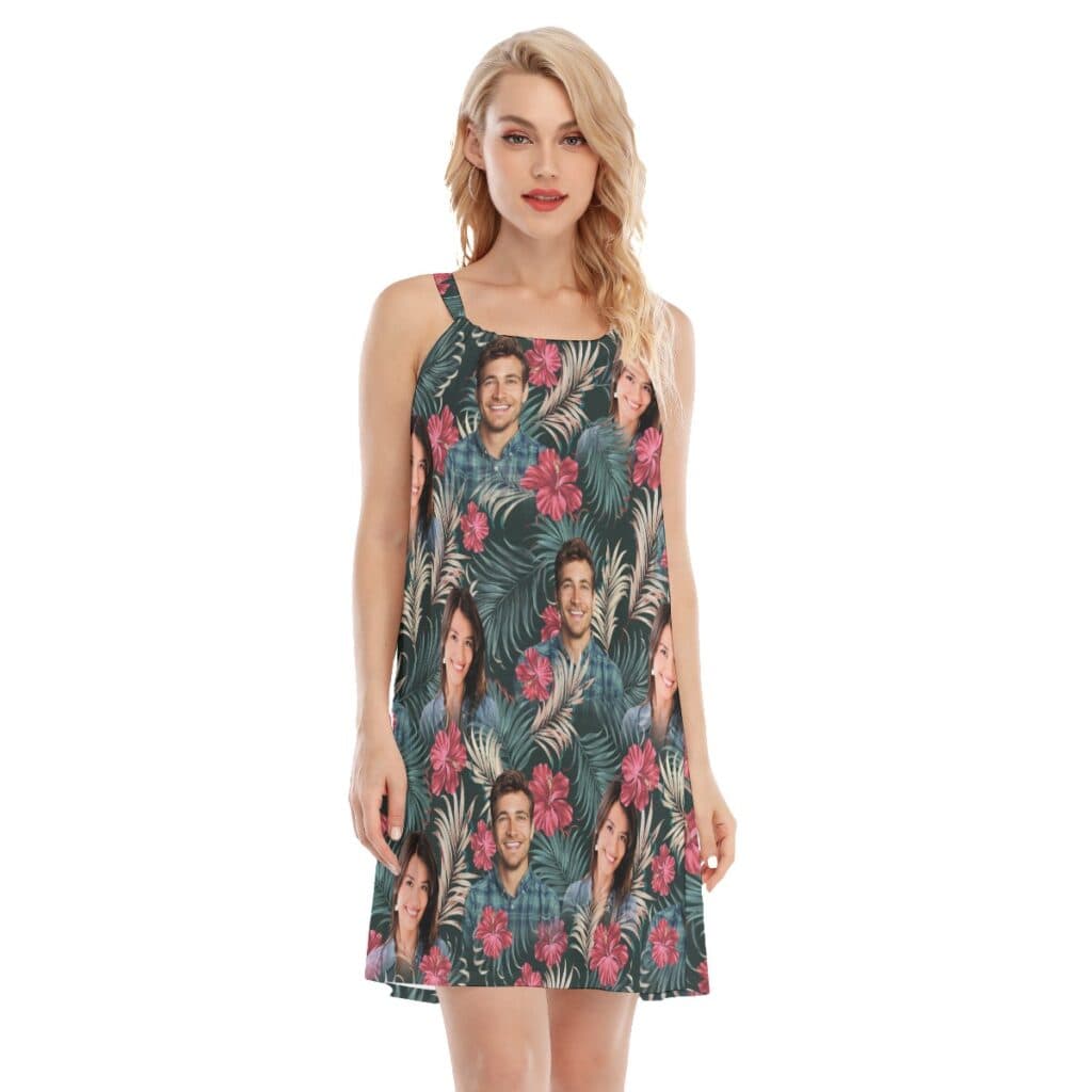 Personalized Photo Face Hawaiian Cami Dress For Summer (1)