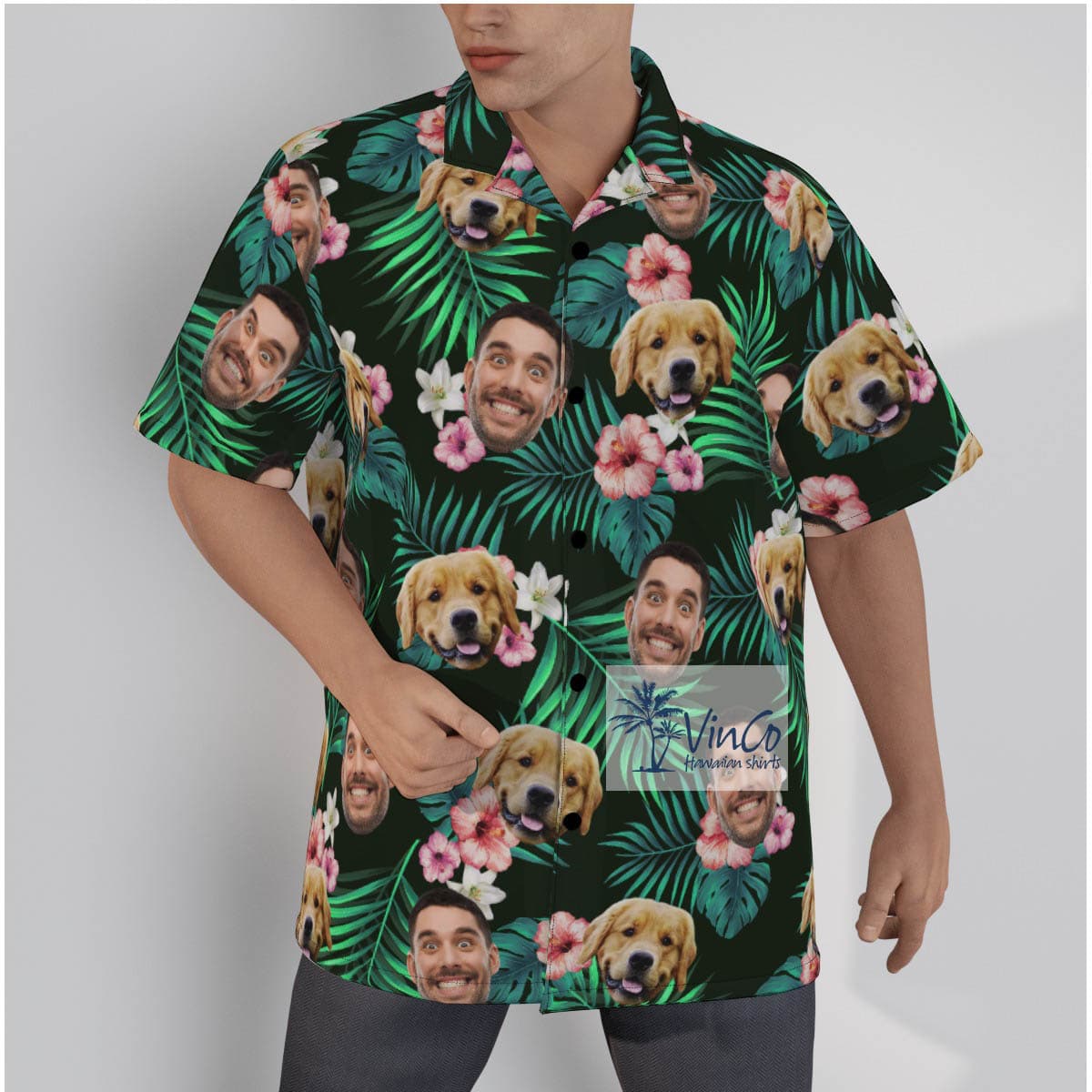 Personalized Photo Faces Aloha Shirt For Men (3)