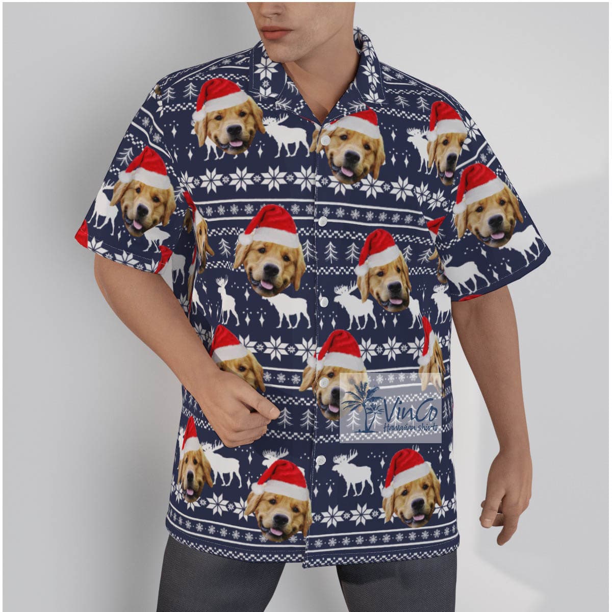 Personalized Photo Faces Christmas Hawaiian Shirt (6)