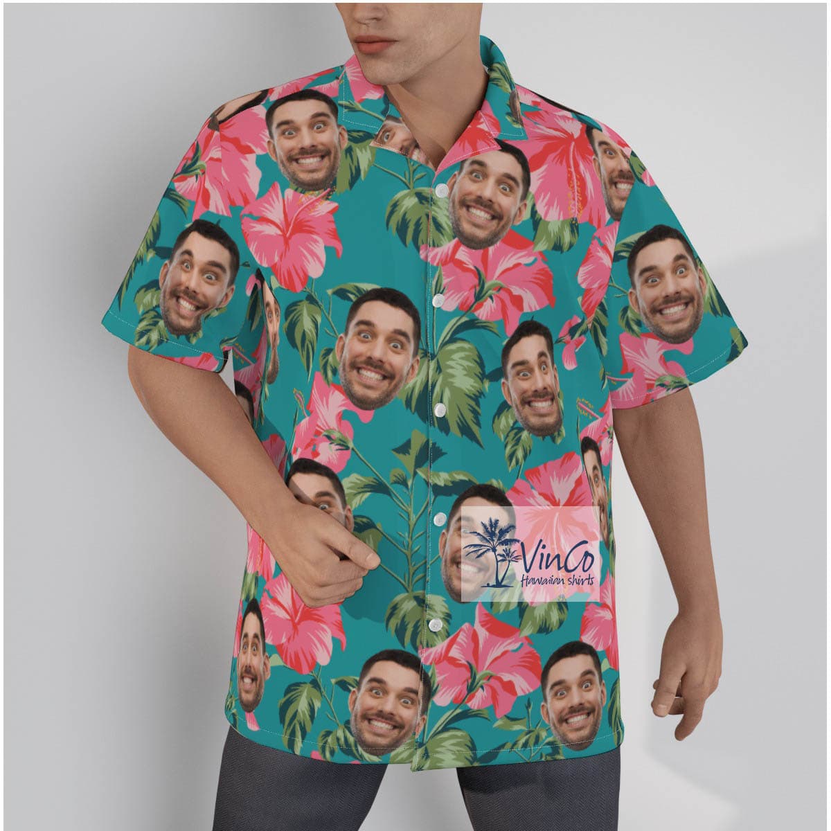 Personalized Photo Faces Custom Face Hawaiian Shirt (3)