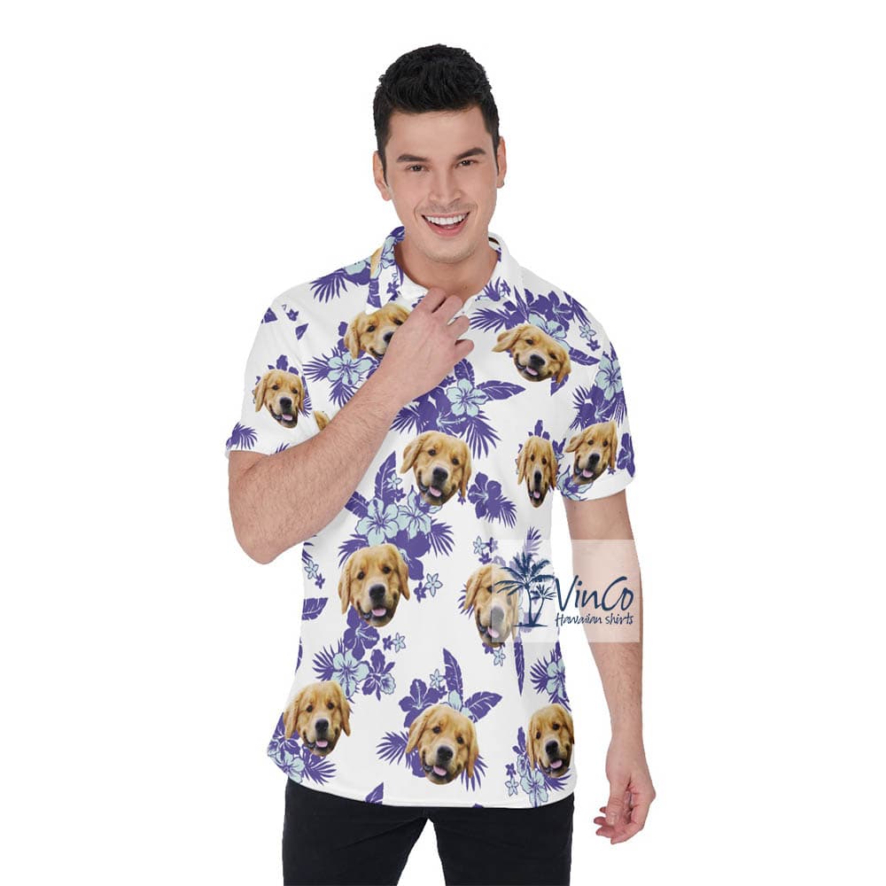 Pet Face Hawaiian Polo Shirt For Men (3)