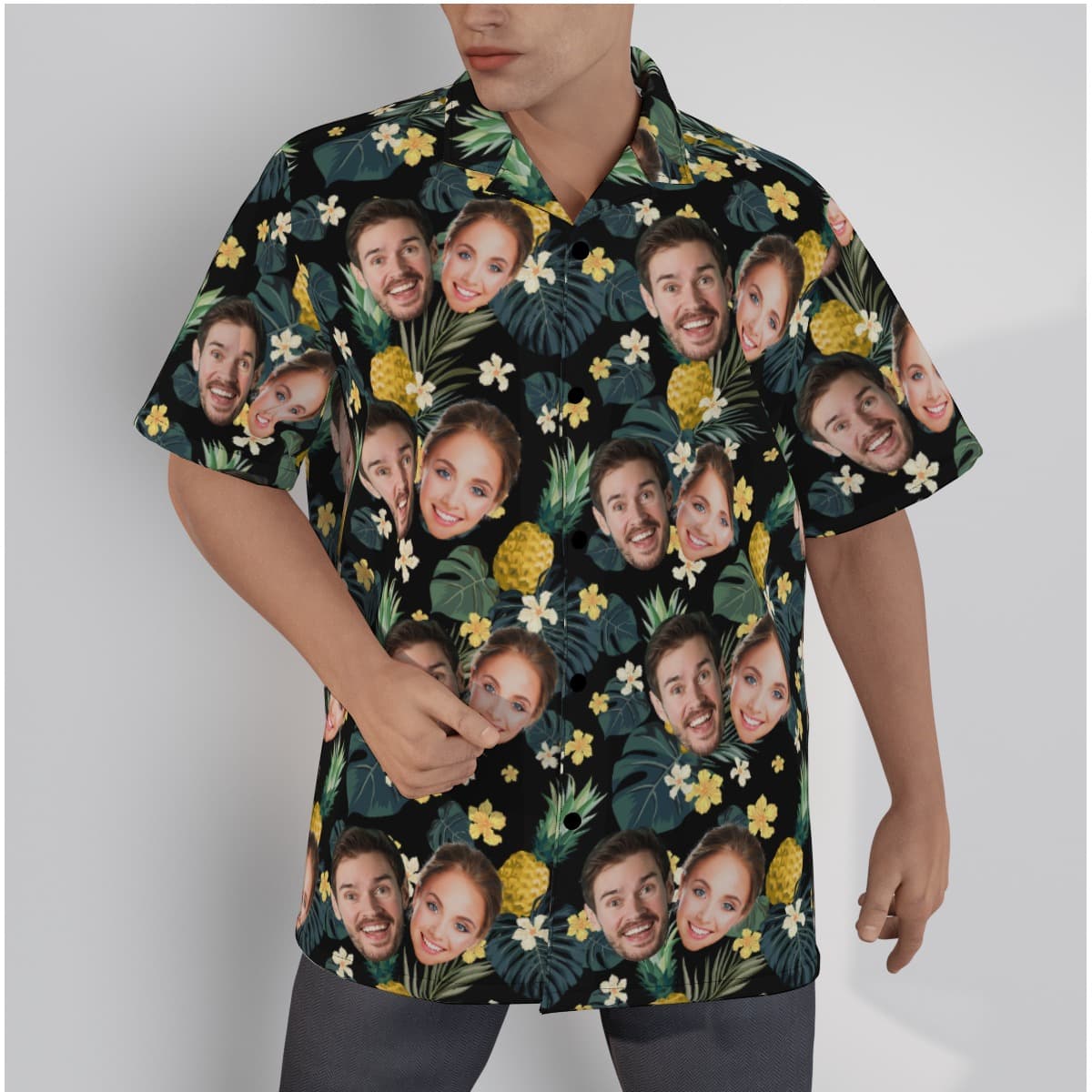 Pineapple Custom Multiple Faces Hawaiian Shirt (1)