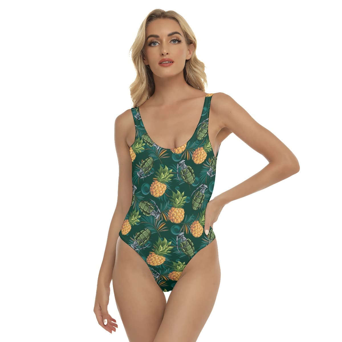 Pineapple Grenade Tropical Hawaiian Swimsuit For Women (1)