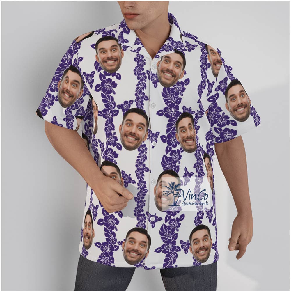 Purple Flowers Custom Hawaiian Shirt For Men (2)