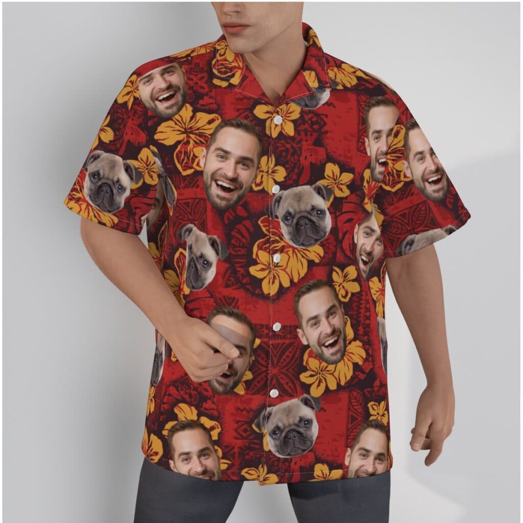 Red Custom Hawaiian Shirts With Face (1)