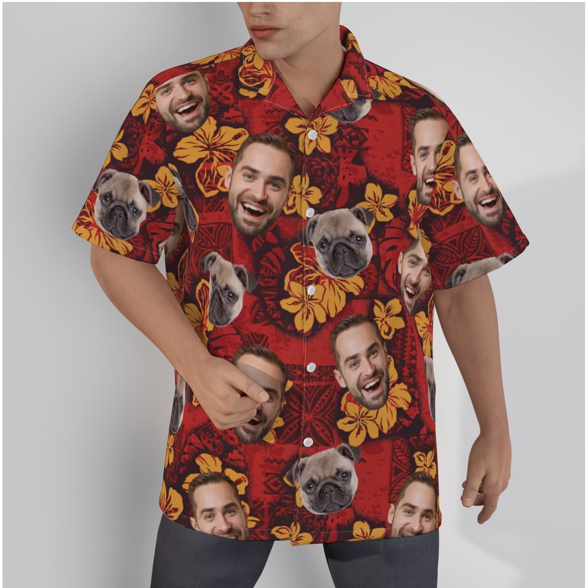 Red Custom Hawaiian Shirts With Face (1)