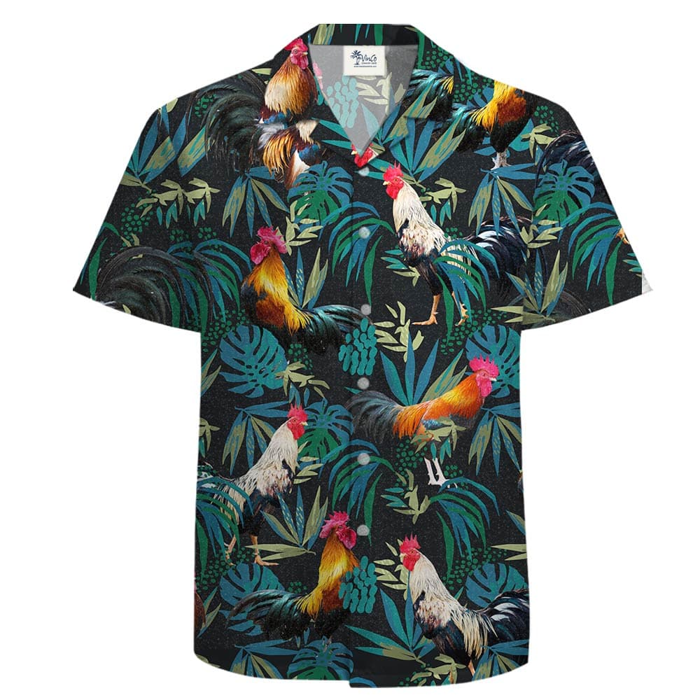 Rooster Cotton Hawaiian Shirts For Men