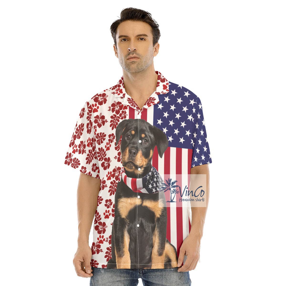 Rottweiler Dog 4th Of July Hawaiian Shirt For Men (2)