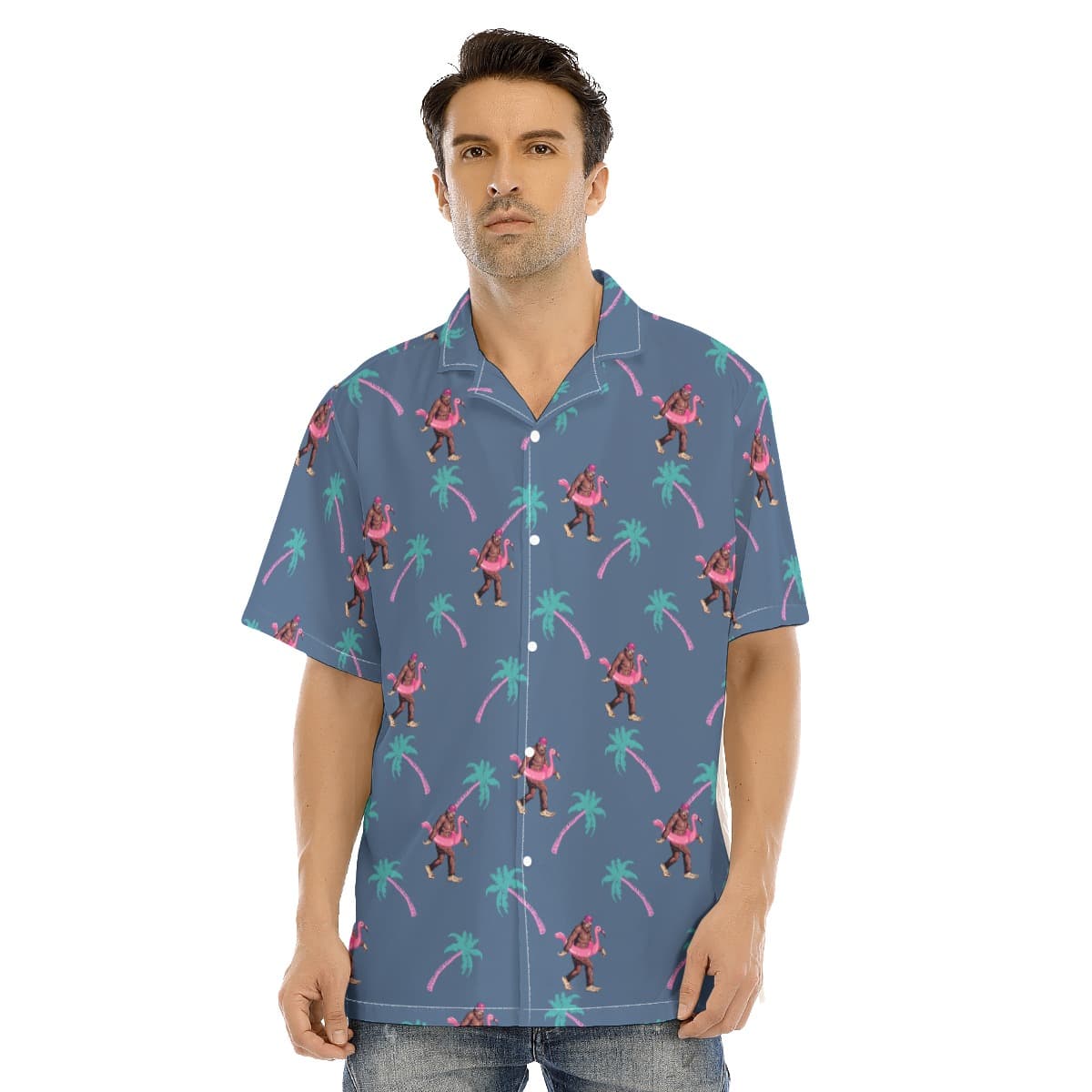 Sasquatch Palm Trees Hawaiian Shirt For Men