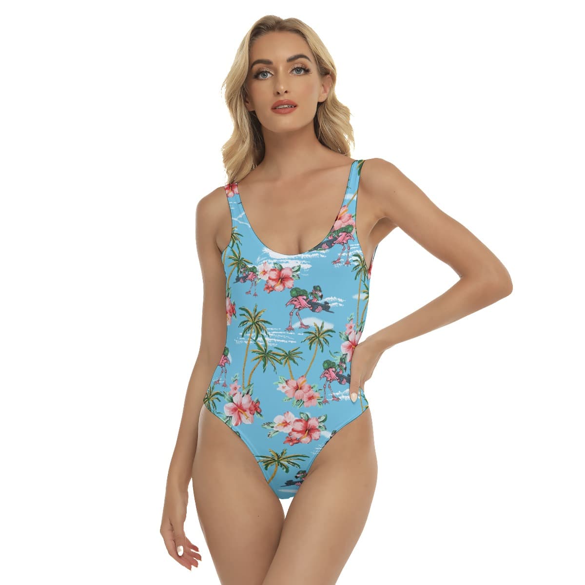 Sexy Tropical Tactical Flamingo Women’s Swimsuit For Summer (1)