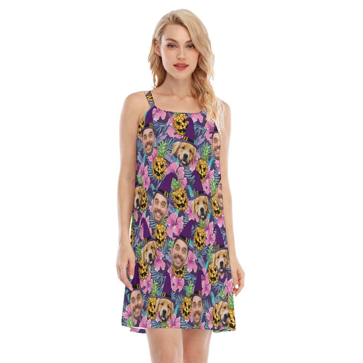 Tropical Custom Halloween Hawaiian Dress Halloween Witches Costume (1)