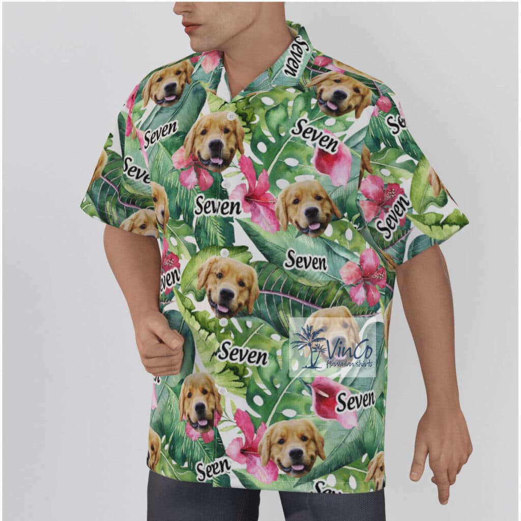 Tropical Hibicus Custom Face With Name Hawaiian Shirt