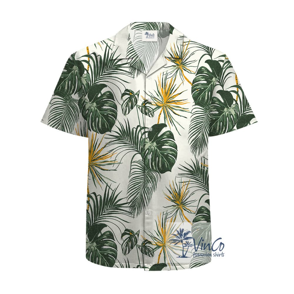 Tropical Leaf Hawaiian Cotton Shirt For Summer (2)