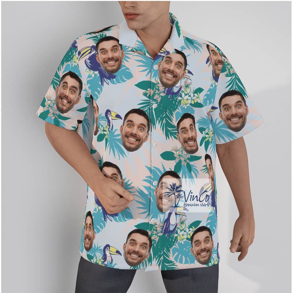 Tropical Parrots Custom Hawaiian Shirt Face (2)