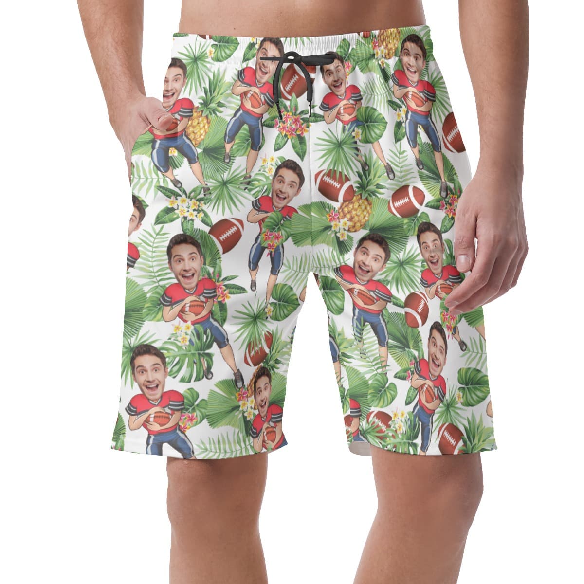 Tropical Personalized Football Player Summer Shorts For Men (1)