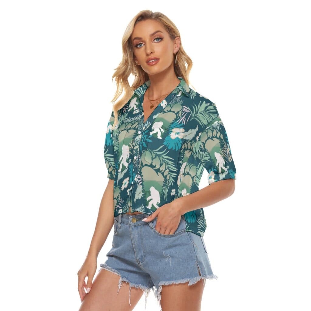 Unique Bigfoot Crop Top Hawaiian Shirt For Men (1)