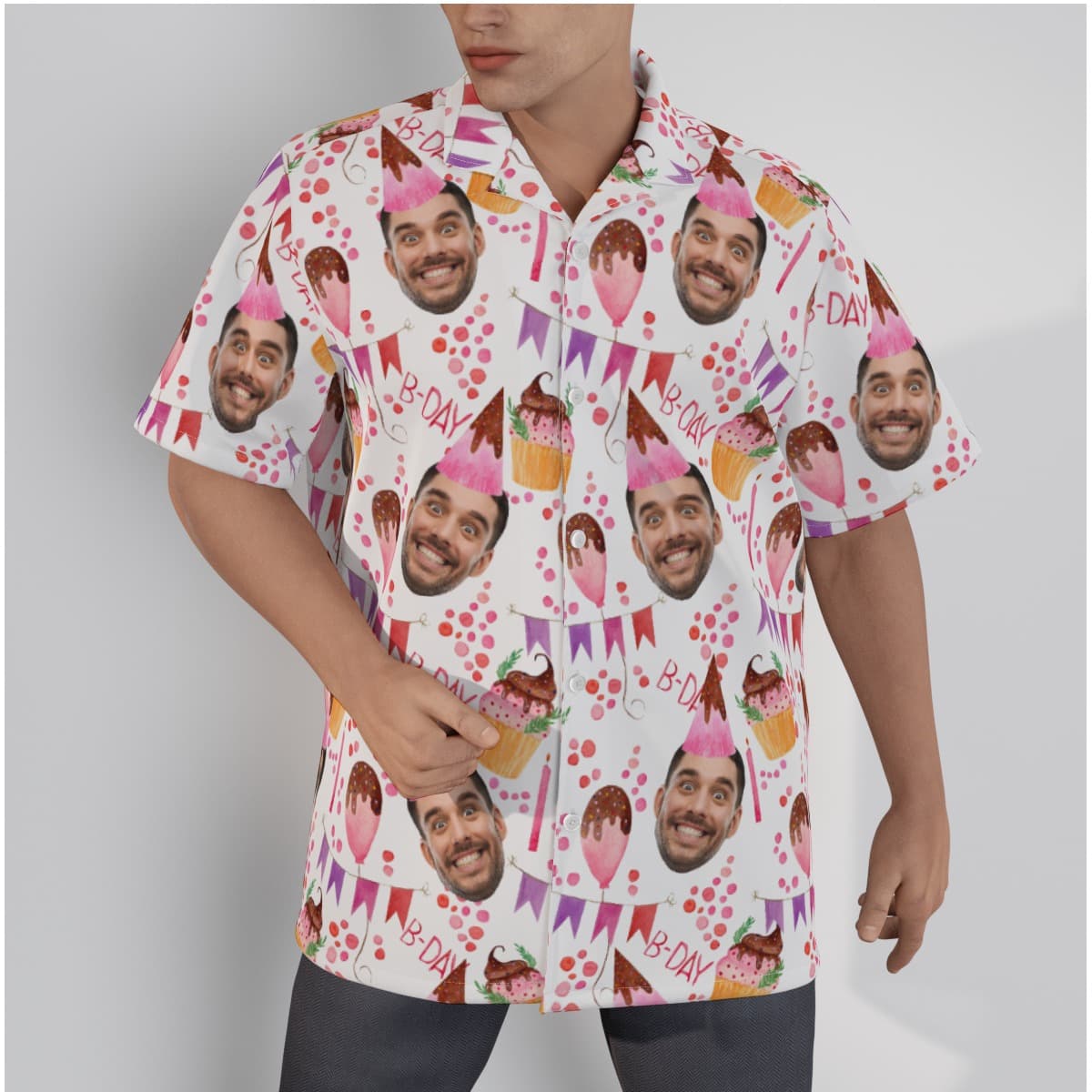 Upload Photo Custom Face Birthday Hawaiian Shirt