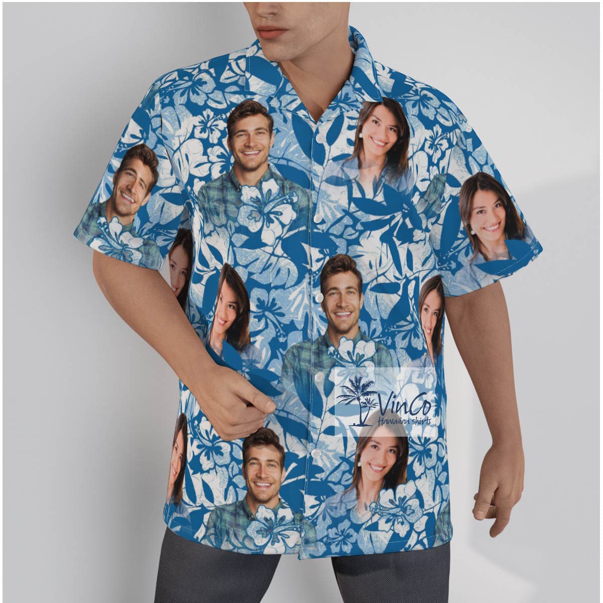 Vintage Blue Custom Hawaiian Shirt With 2 Faces (1)