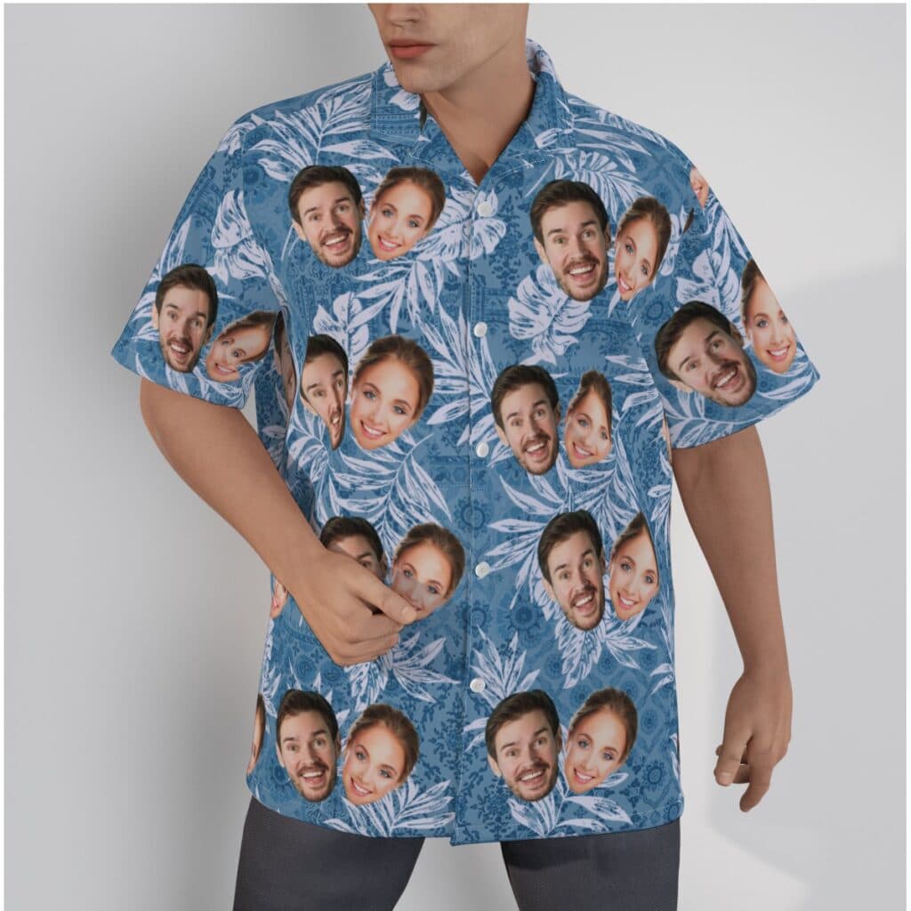 Vintage Hawaiian Shirts With Many Faces On Them (1)