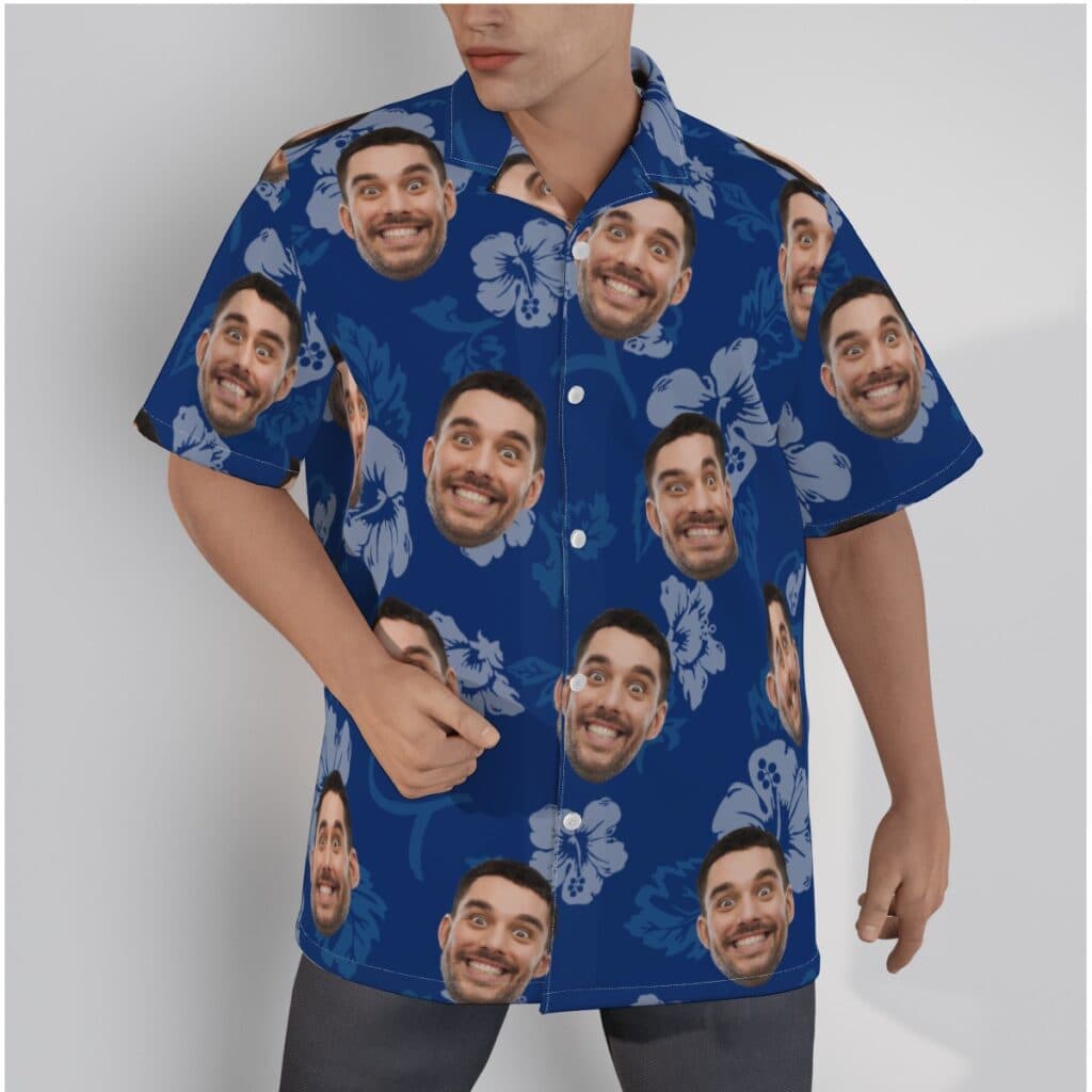 Vintage Navy Face Hawaiian Shirt (1)