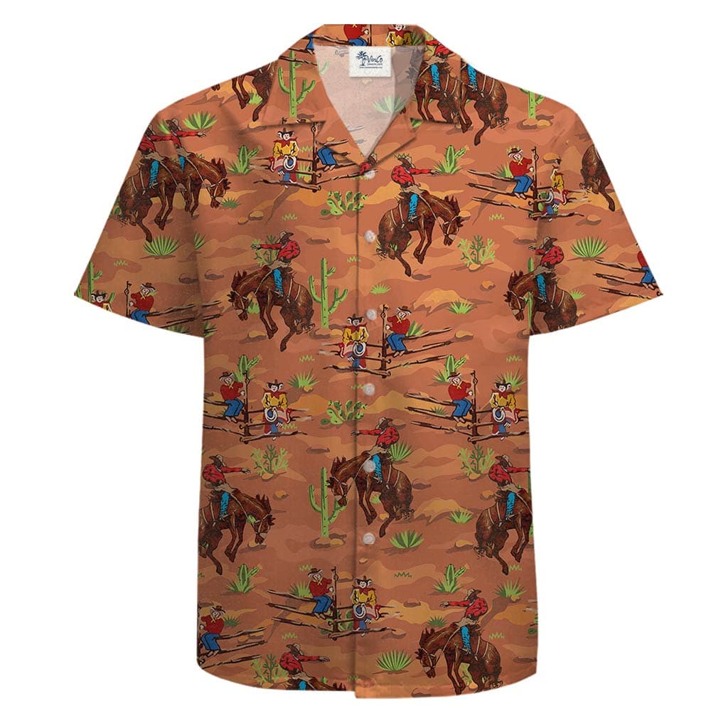 Western Cowboy 100% Cotton Hawaiian Shirts For Men