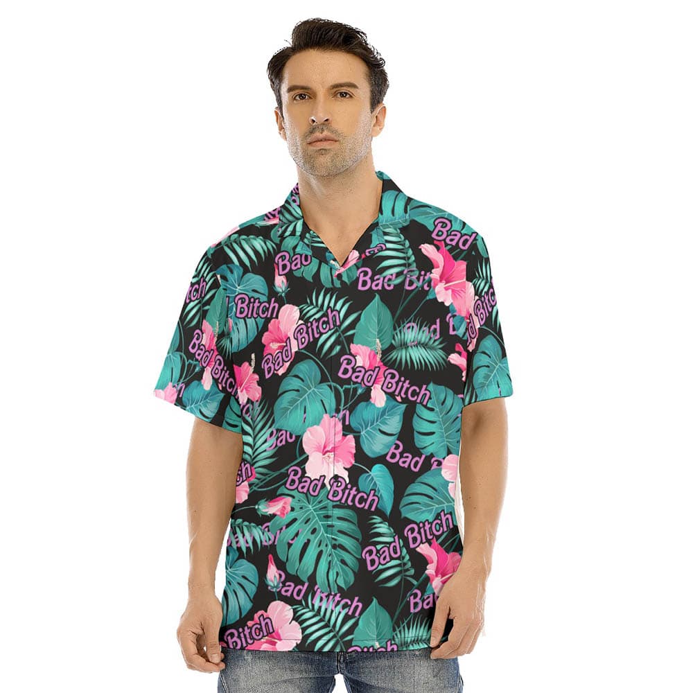 Bad Bitch Hawaiian Shirt Tropical Print (1)