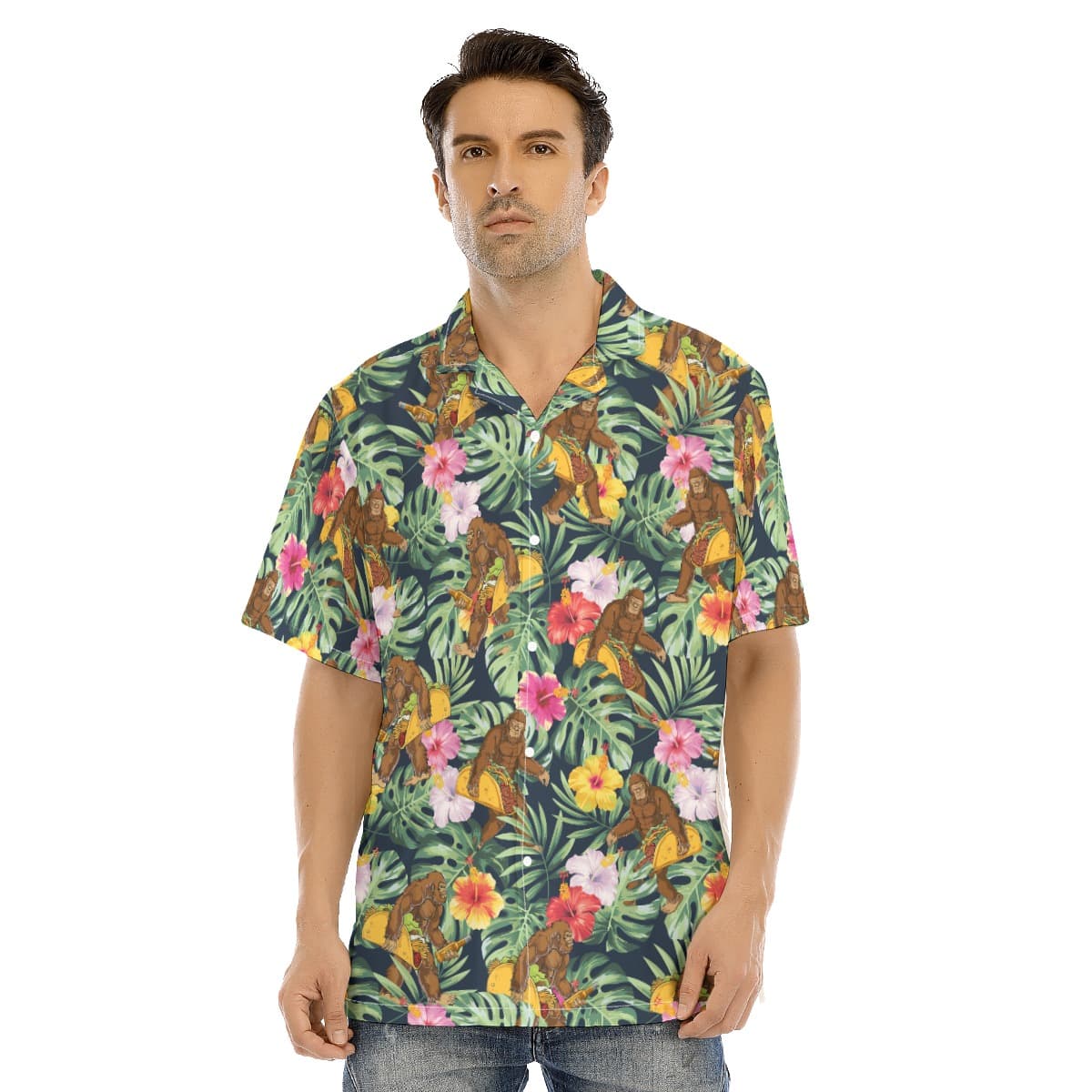 Bigfoot With Taco Tropical Hawaiian Shirt