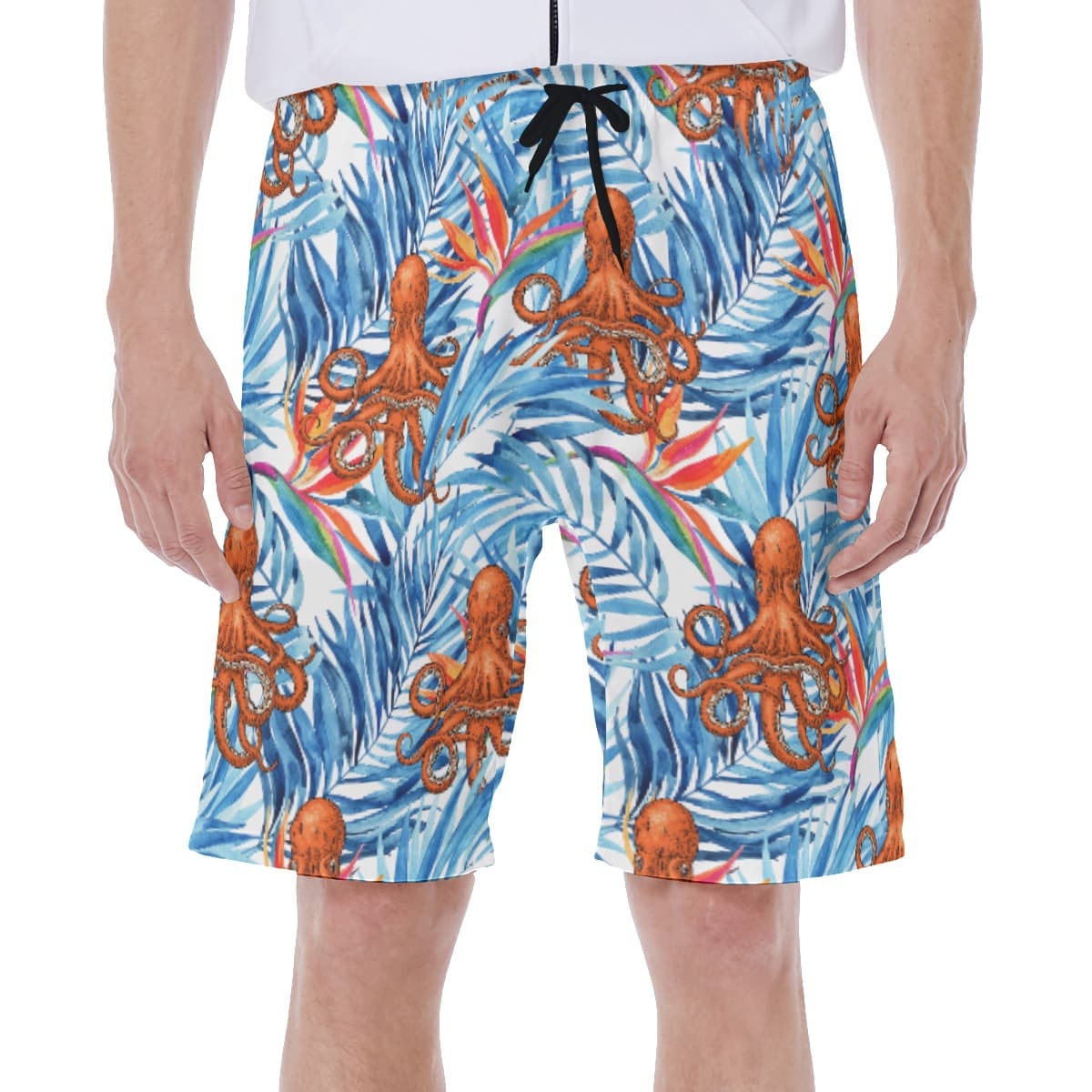 Blue Tropical Octopus Hawaiian Swimwear For Men