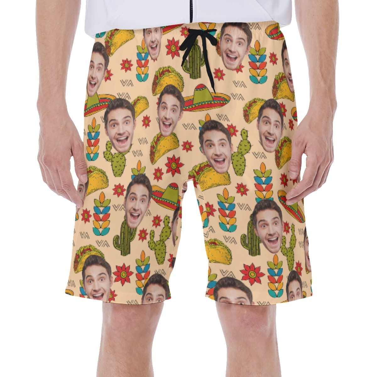 Classic Taco Hawaiian Swim Trunks With Custom Face