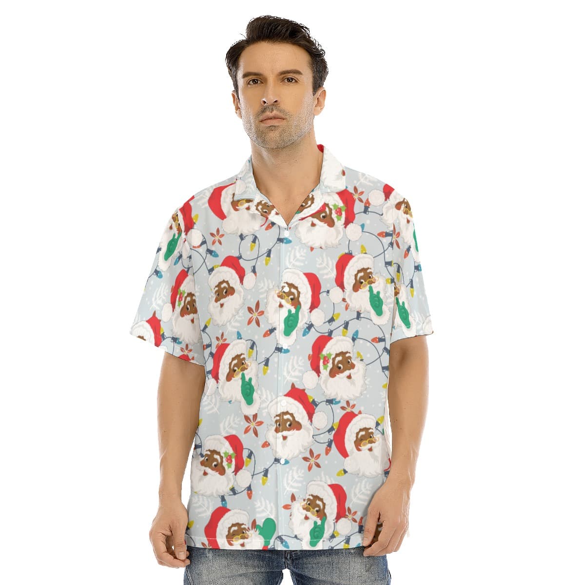 Cool African American Santa Claus Xmas Hawaiian Shirt (1)
